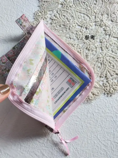 L字ファスナーポーチ F×f 仕切付きA6 L字ファスナー クリアポーチ ファミリアチェック