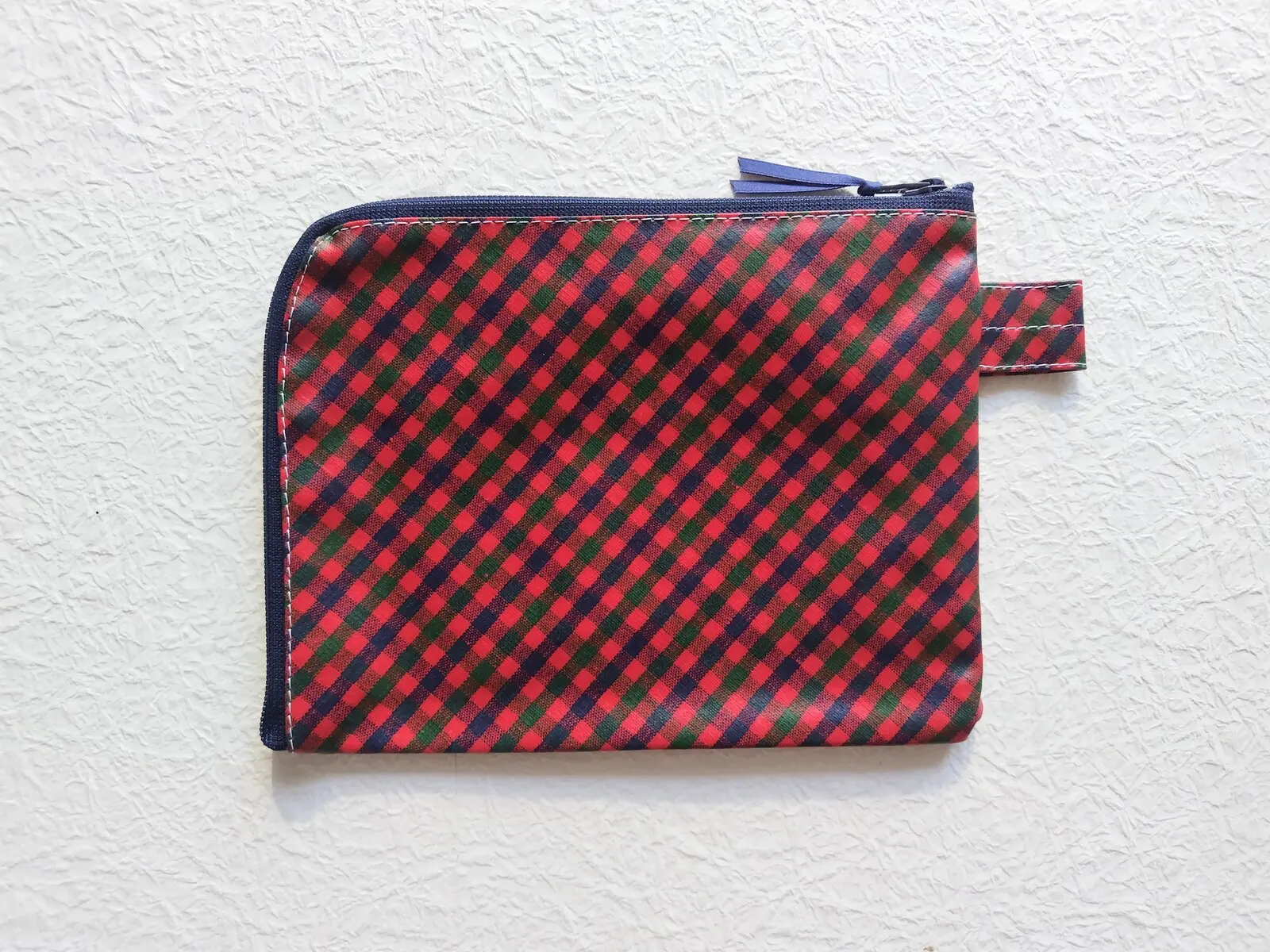 F×f 仕切付きA6 L字ファスナー クリアポーチ ファミリアチェック