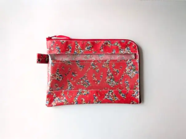 オーダー品 リバティ×半クリア ラミネートポーチ オーダー品 リバティ