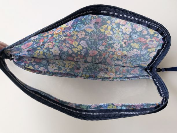 ペンケース 歯ブラシケース L字ファスナー クラシックガーデン リバティ ラミネート ♡リバティで最も有名で愛されている定番柄の見事な饗宴です - 画像 (6)