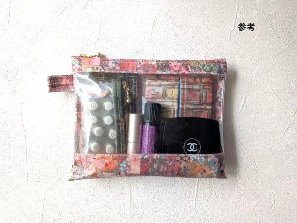 仕切りつきM-3 18.5×15 クリアポーチ ストロベリーシーフ リバティ ラミネート ♡ウィリアムモリス柄 - 画像 (7)