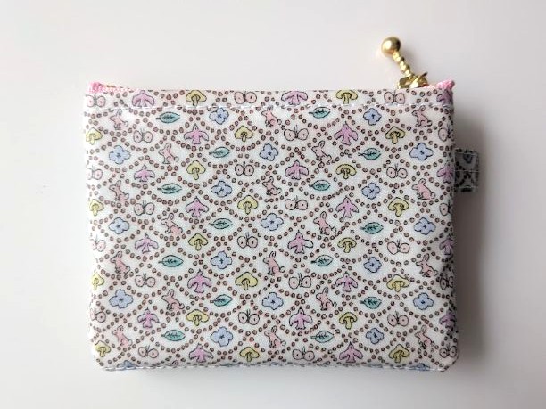 仕切り付きxxs-3 カードサイズ クリアポーチ フォレストウェーブ リバティ ラミネート ♡ミナ ペルホネンとのコラボレーション - 画像 (3)