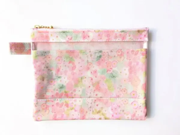 仕切りつきM-3 18.5×15 クリアポーチ ホリーホックス リバティ