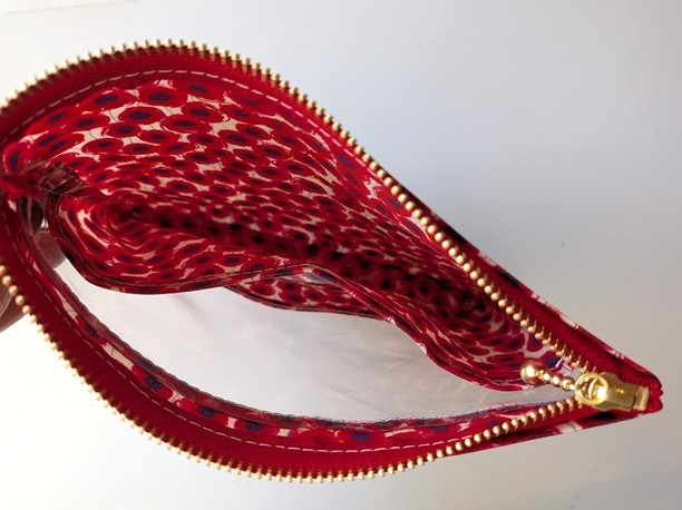 仕切り付きS-3 16.5×14 クリアポーチ ザンジーサンビーム リバティ ラミネート ♡鮮やかなフラワーが美しいデザイン - 画像 (5)