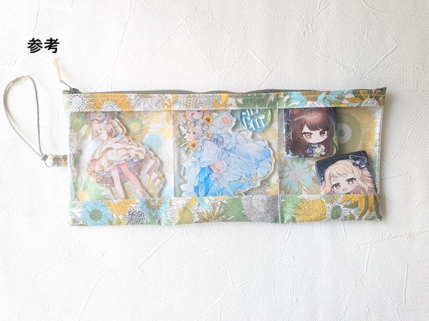 【限定商品】3ポケット折りたたみポーチ|小物を分けて収納・ゴム交換可能仕様 リバティ ラミネート アーカイブパッチワーク - 画像 (12)